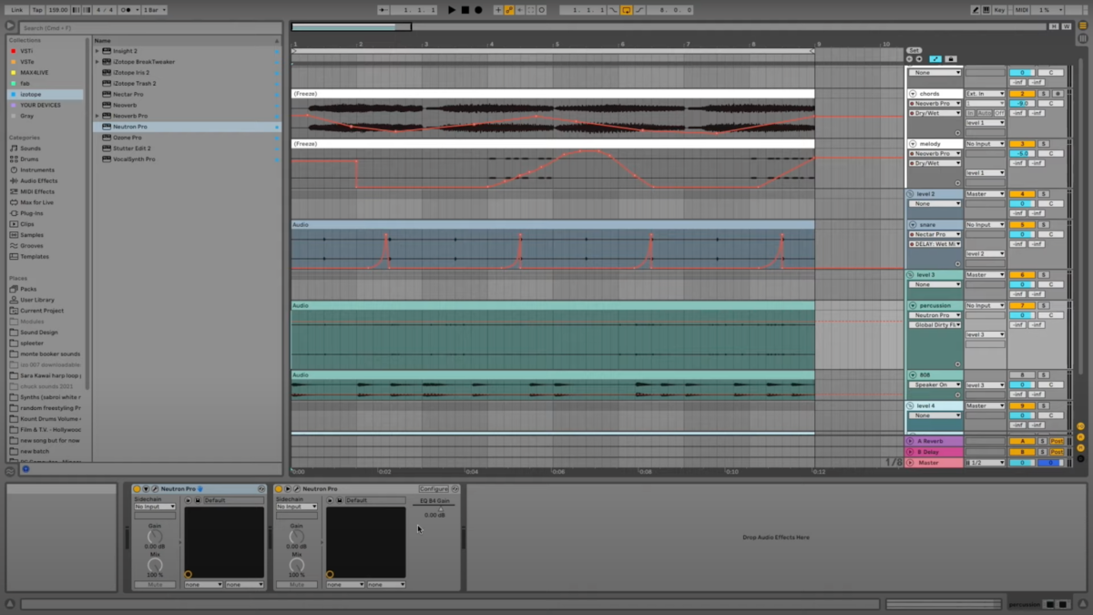 Ableton Live used in an electronic music session