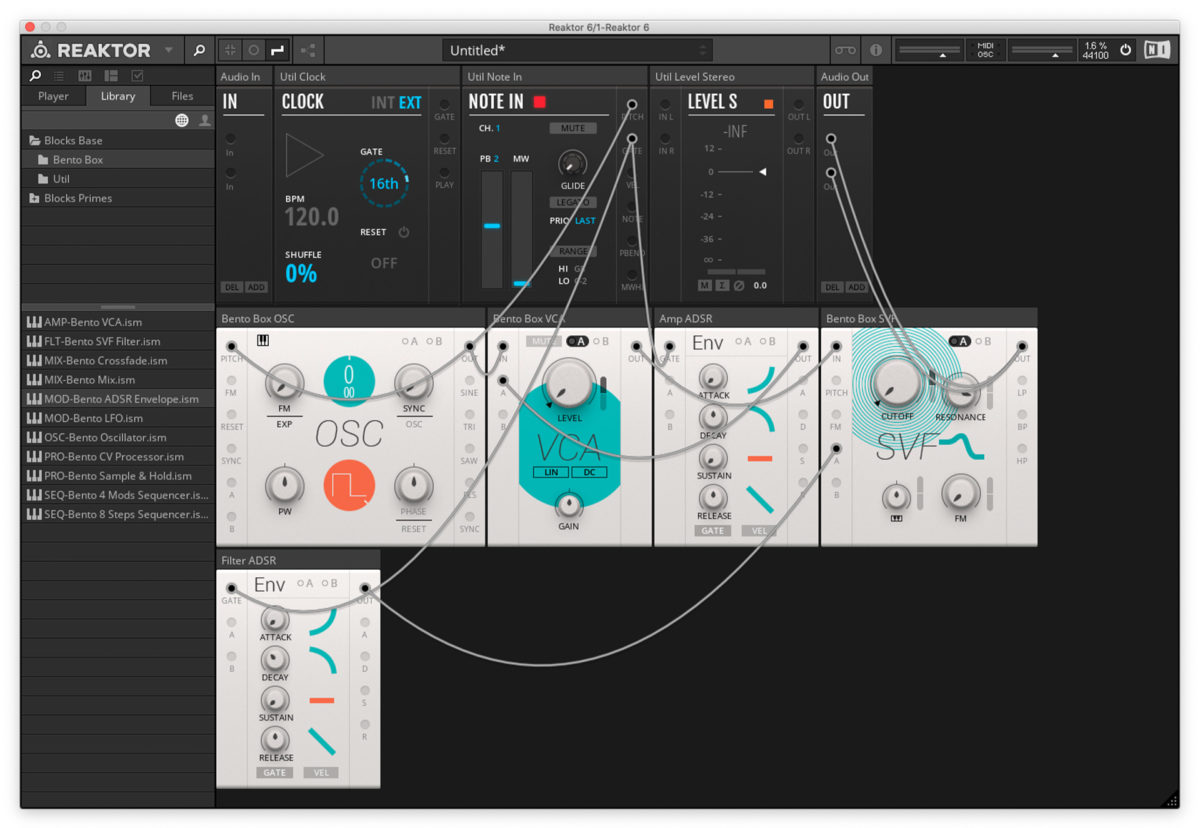 Settings to adjust the filter modulation