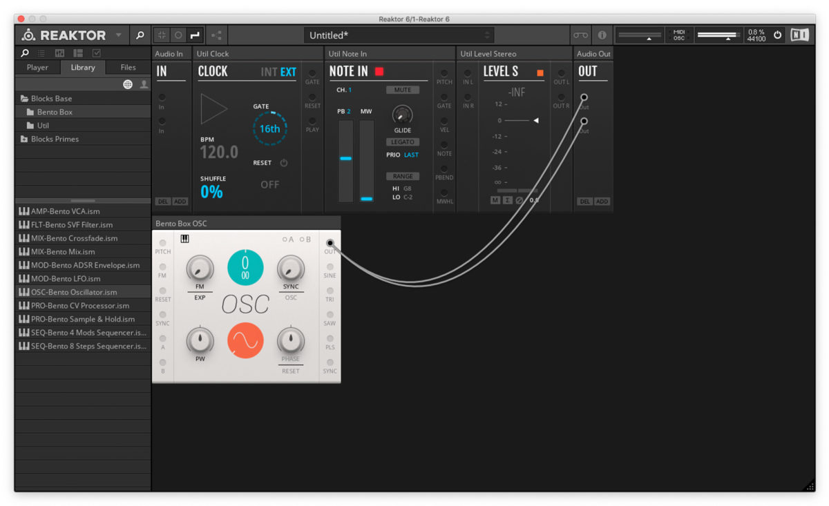 connecting the oscillator output