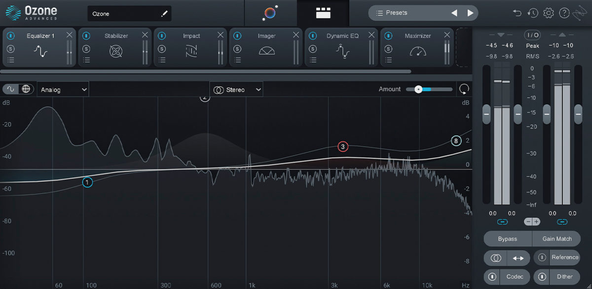 Zooming in on the EQ adjustments that Ozone made to our track