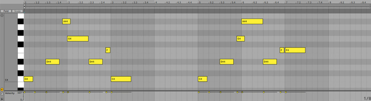 Lead part MIDI transposed down an octave