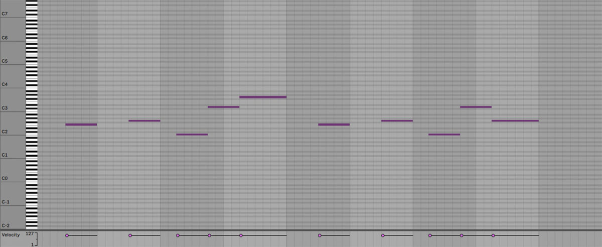 Writing a bassline in the piano roll