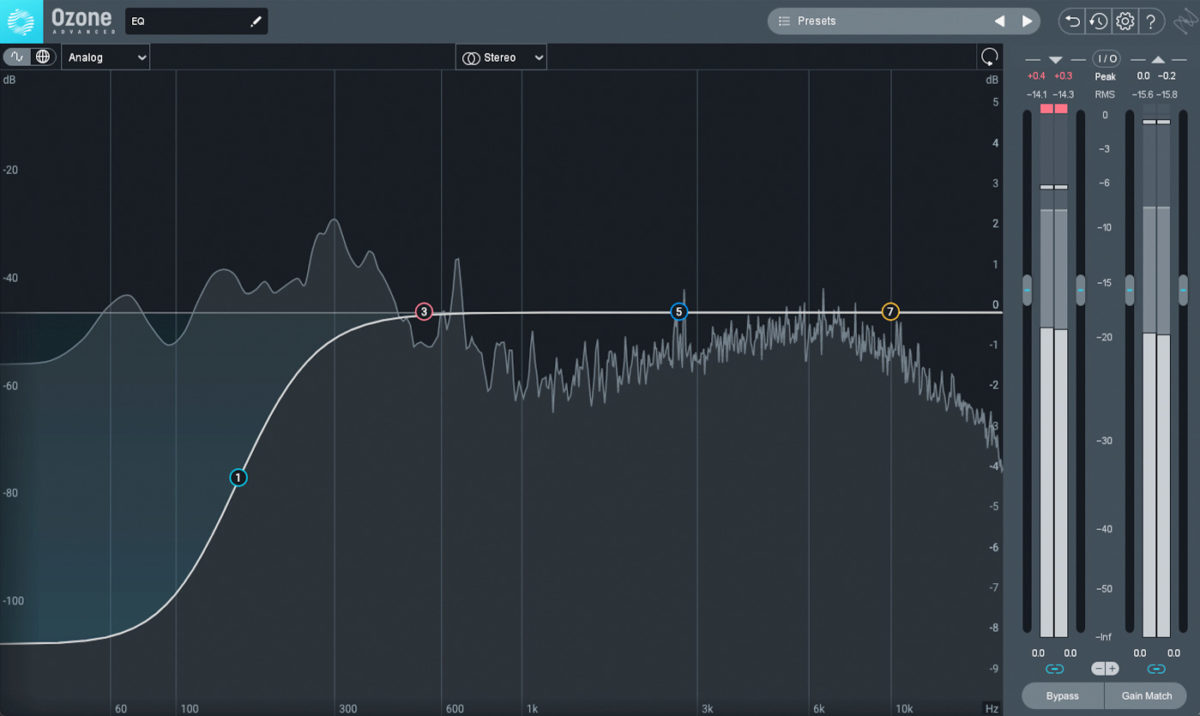 Removing low end using iZotope Ozone Equalizer