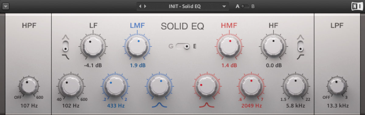 Removing low end with an EQ cut