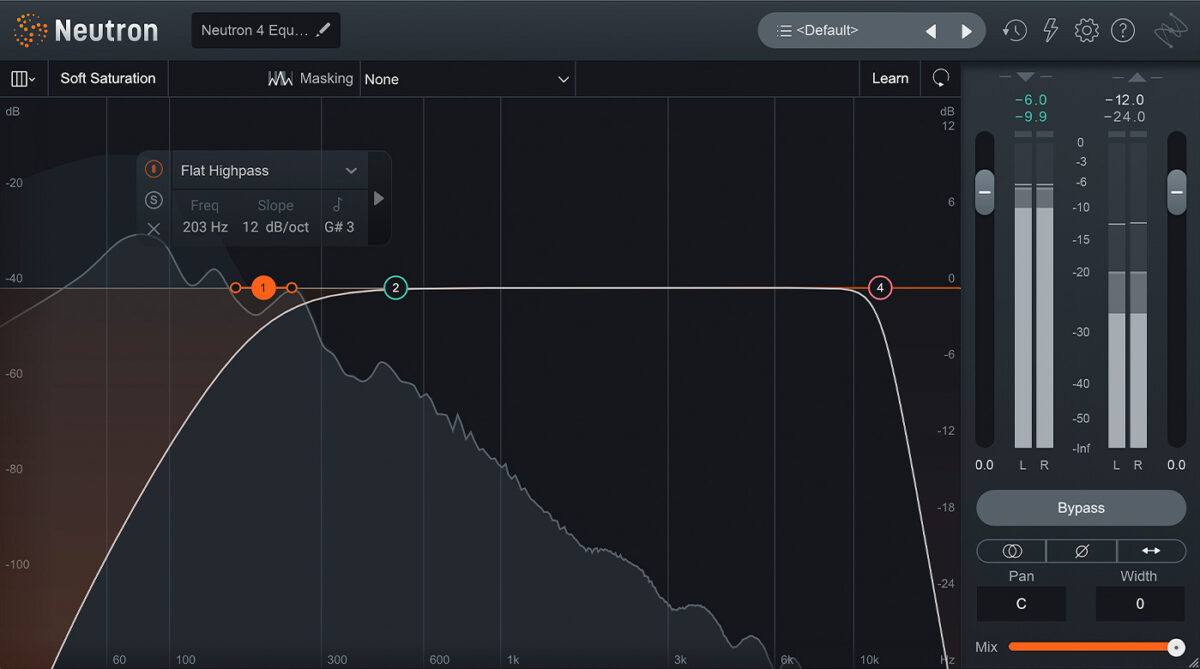 12 dB/oct high-pass filter in iZotope Neutron