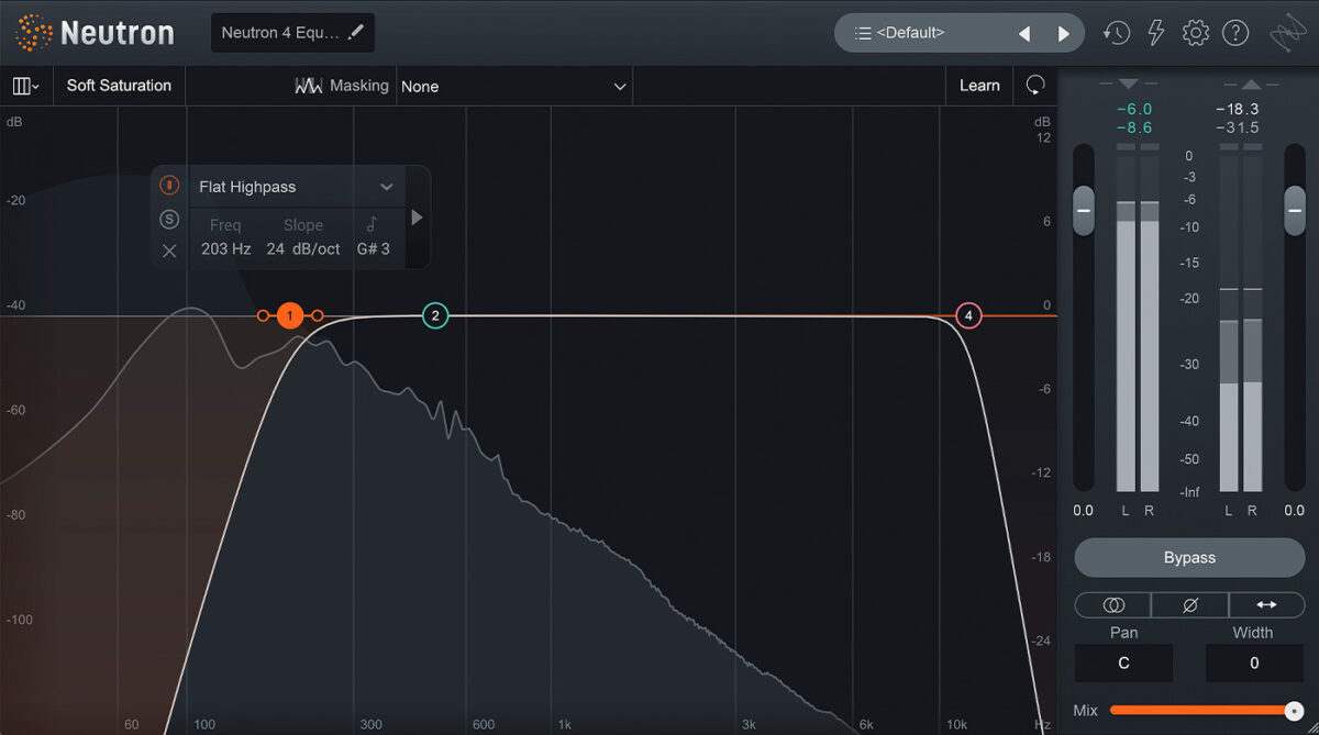 24 dB/oct high-pass filter in iZotope Neutron