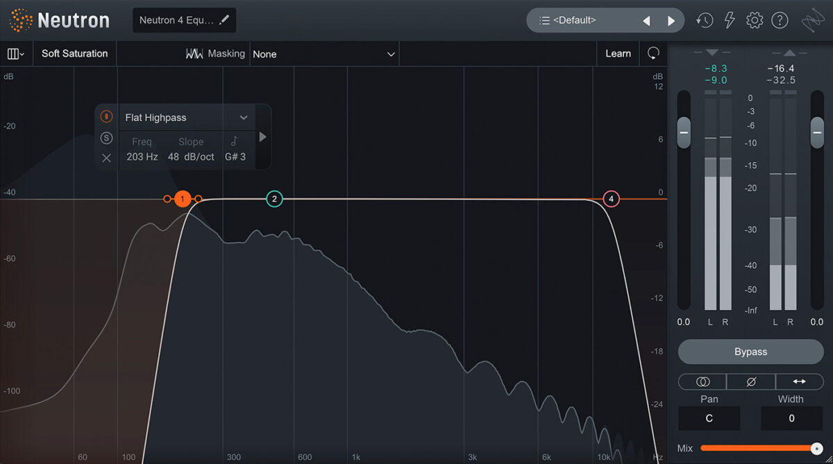 48 dB/oct high-pass filter in iZotope Neutron