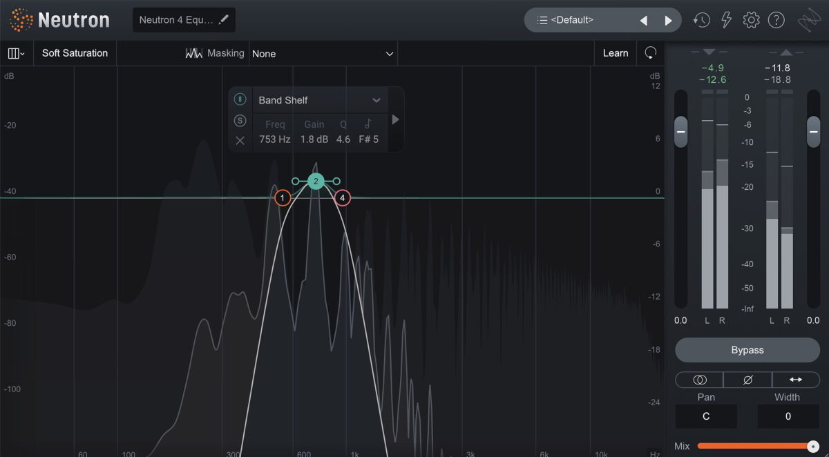 Band-pass filter in iZotope Neutron