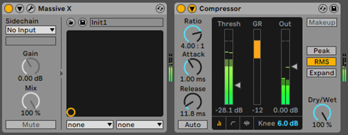 Sidechain compressing the bass layer