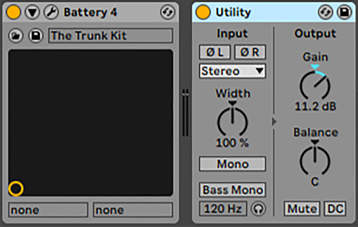Turning up BATTERY 4 with a gain control