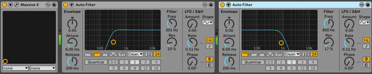 Filtering the synth chords