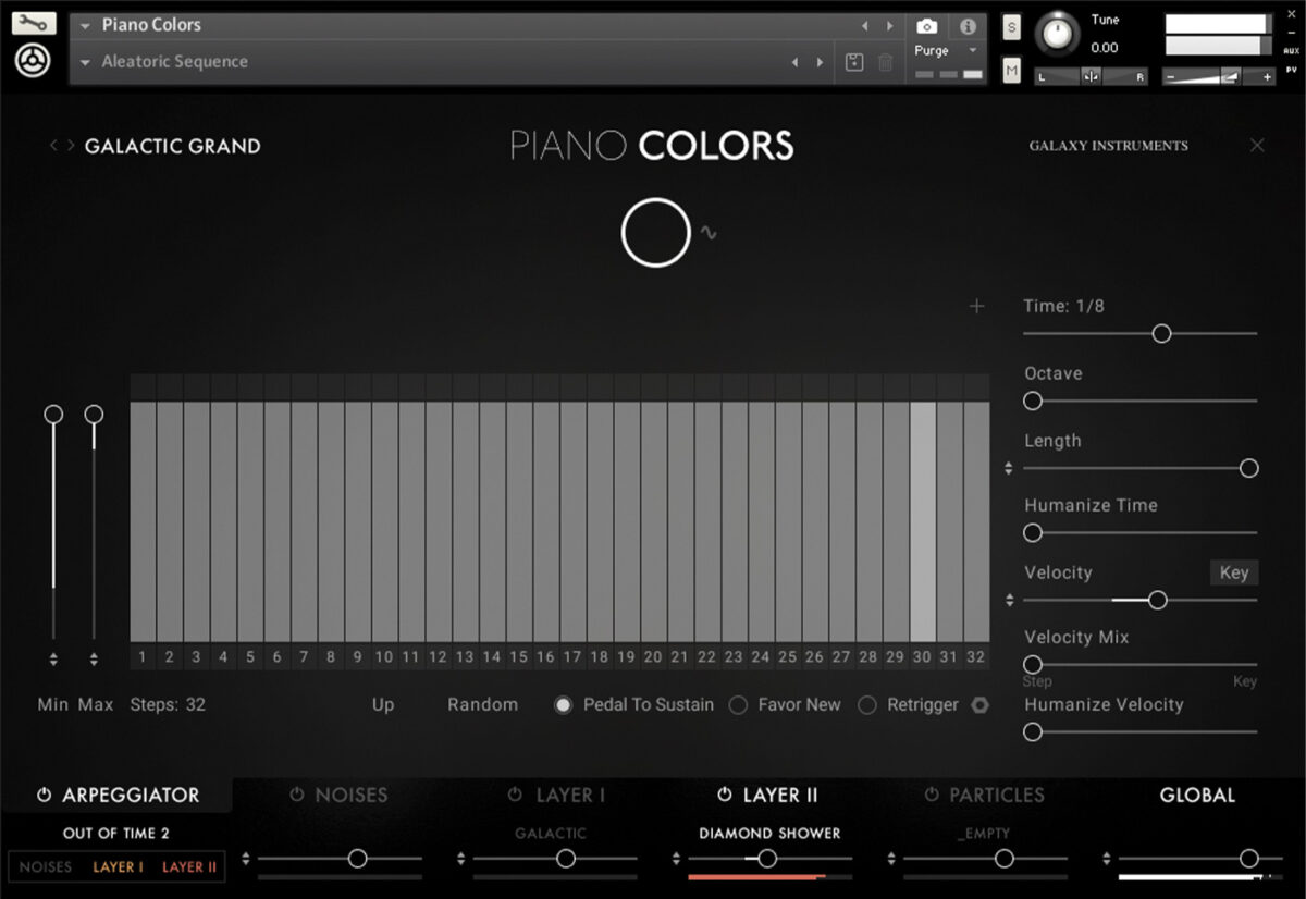 Arpeggiating chords using PIANO COLORS