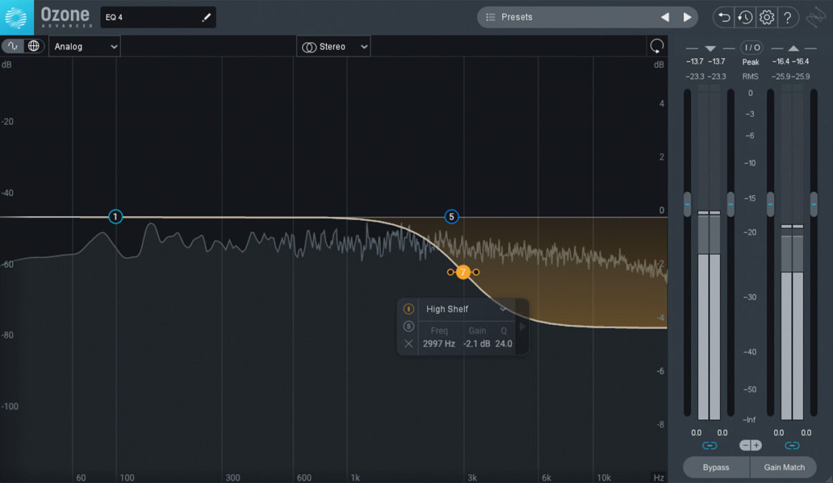 High shelf filter in Neutron 4