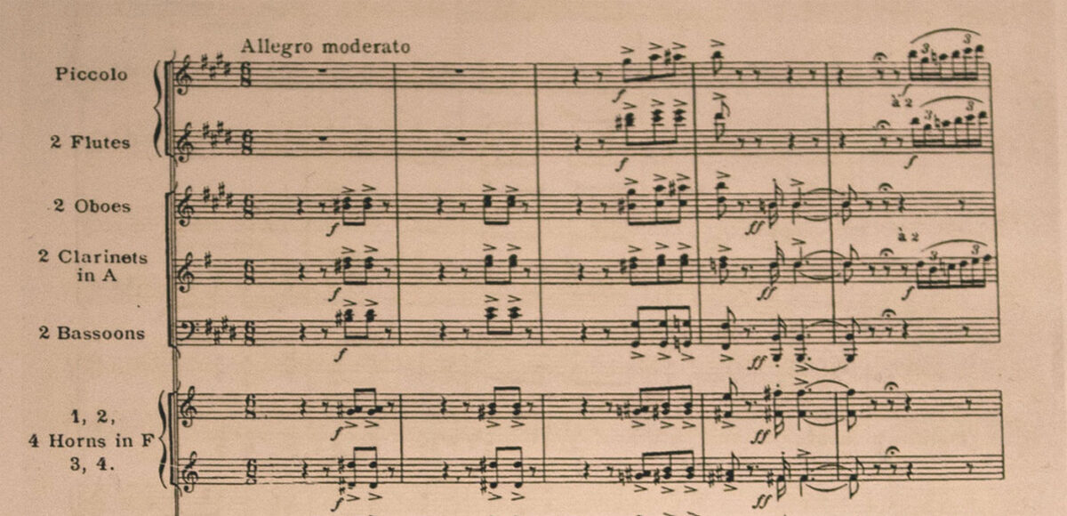 Sheet music showing dynamics in music notation