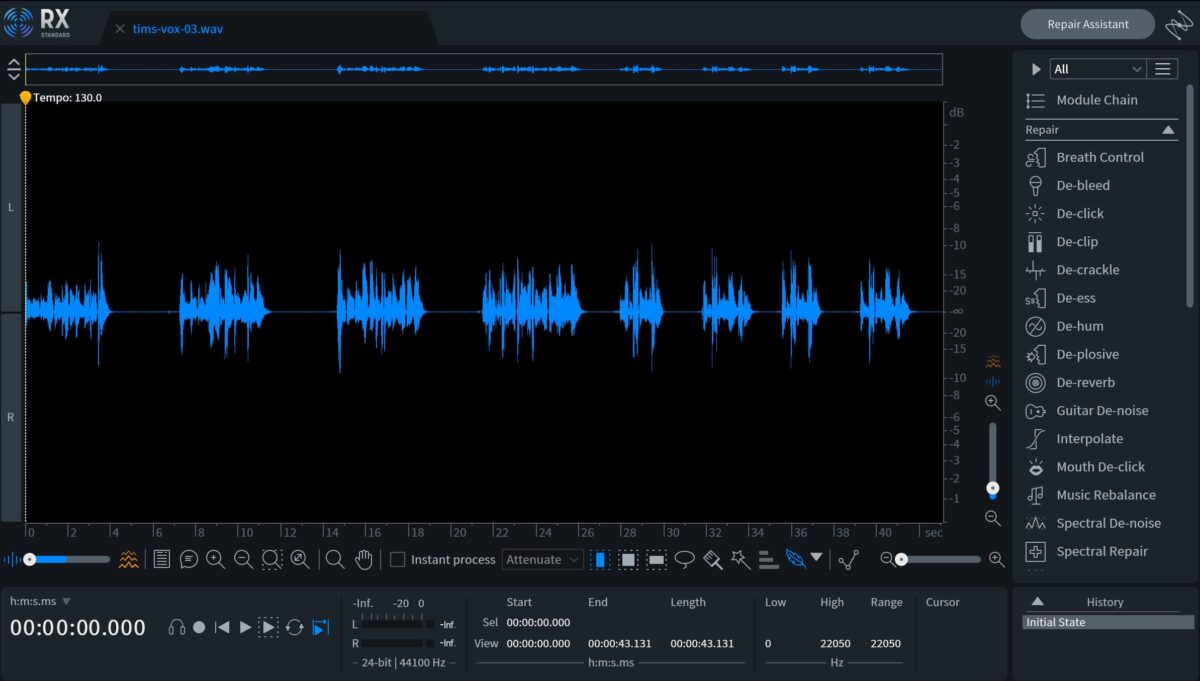 Use iZotope RX to clean up vocals