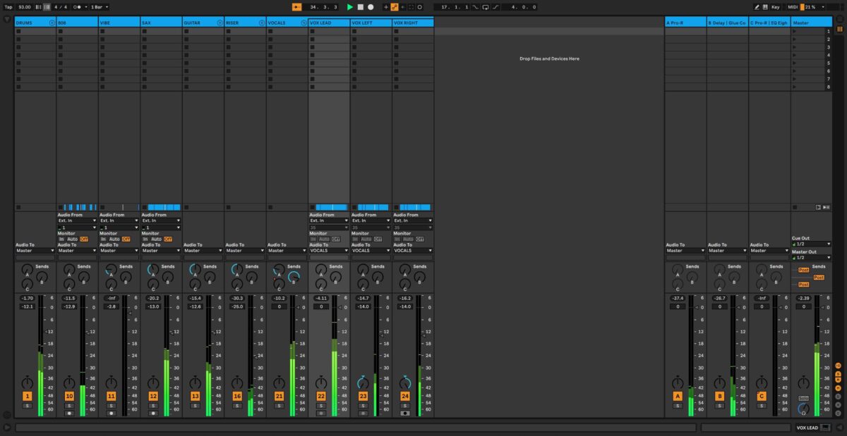Ableton session view