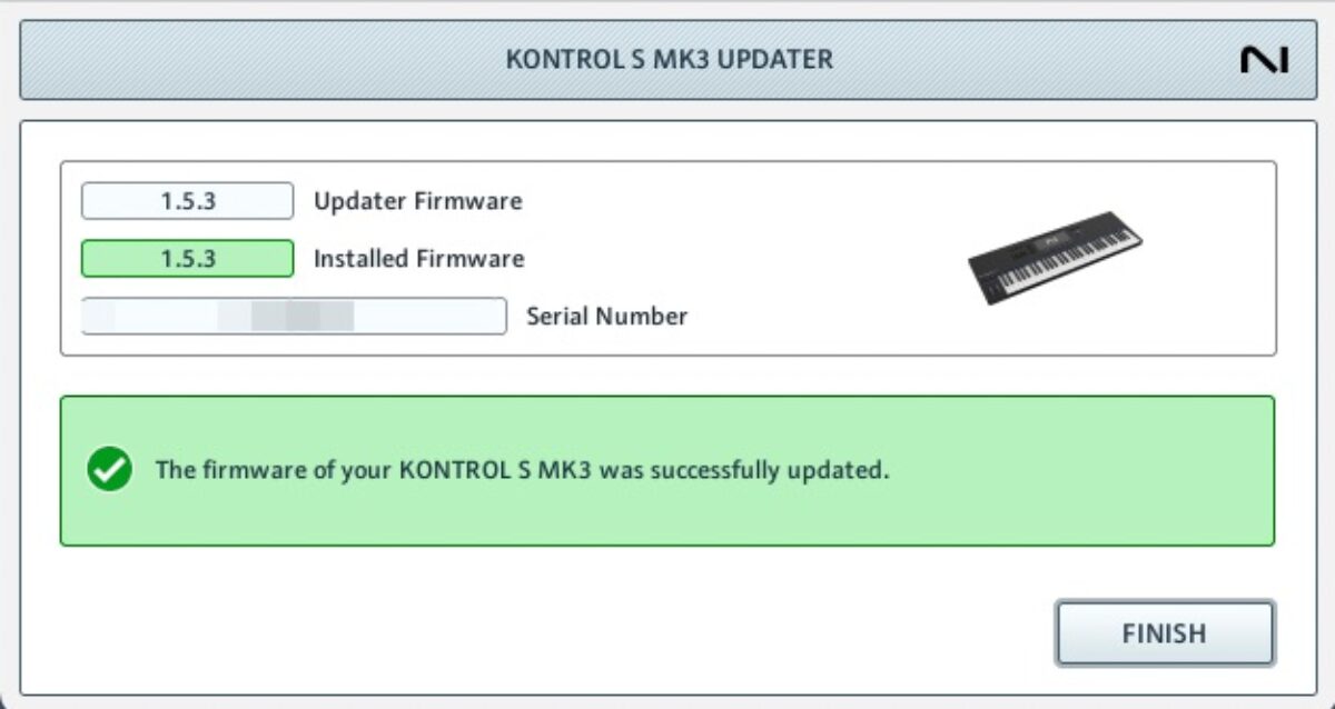 The completed firmware update