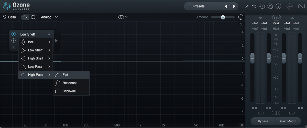 Selecting high-pass mode