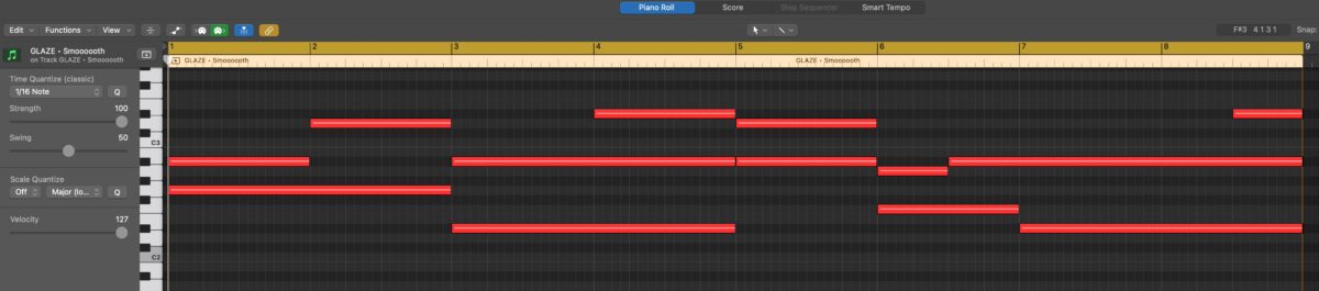 Vocal pad piano roll