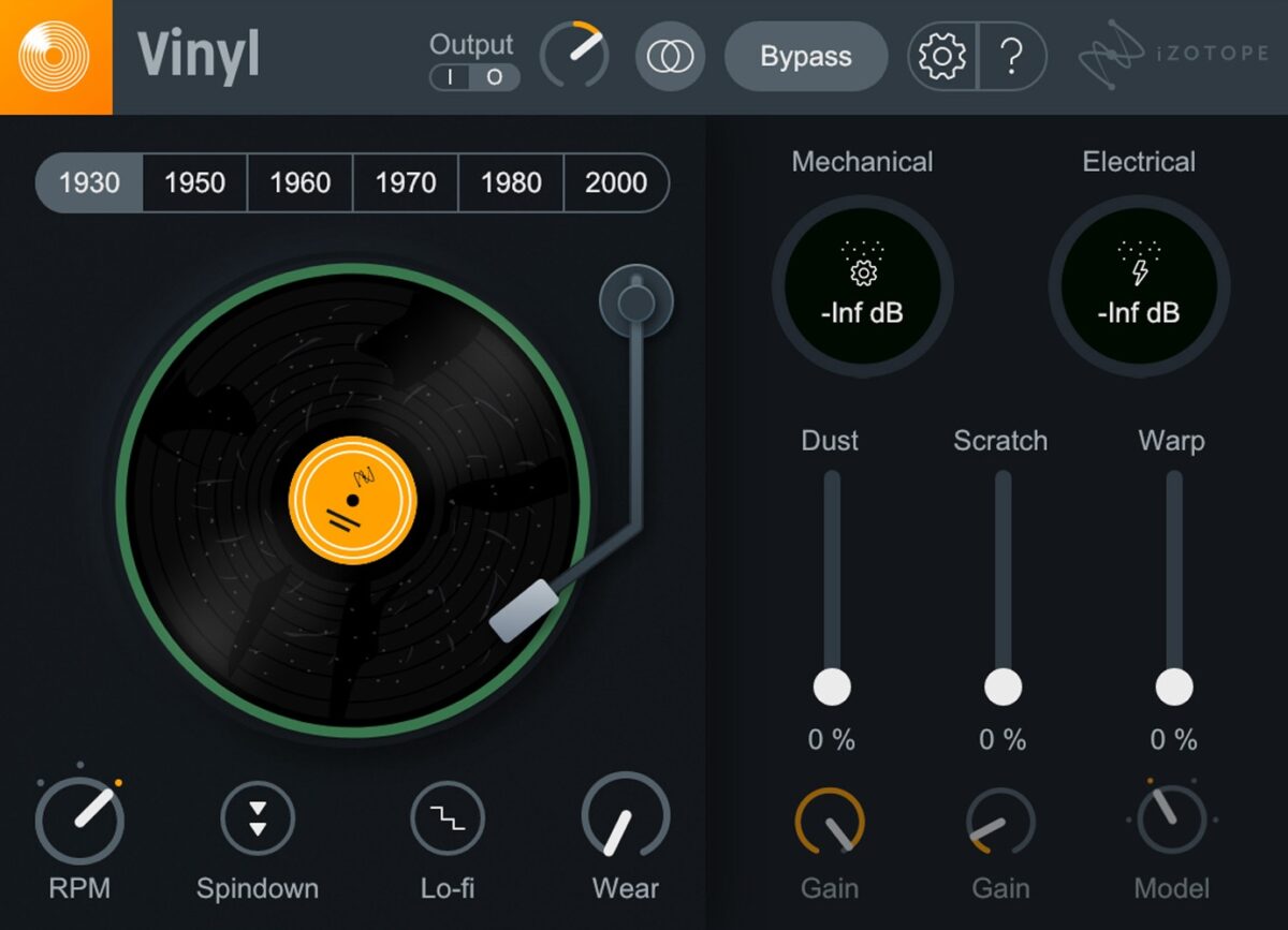iZotope Vinyl can help make your tracks sound more vintage
