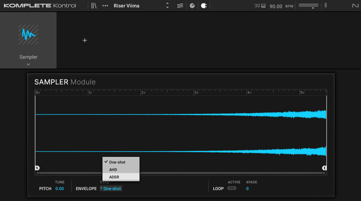 Setting the Envelope Type to ADSR