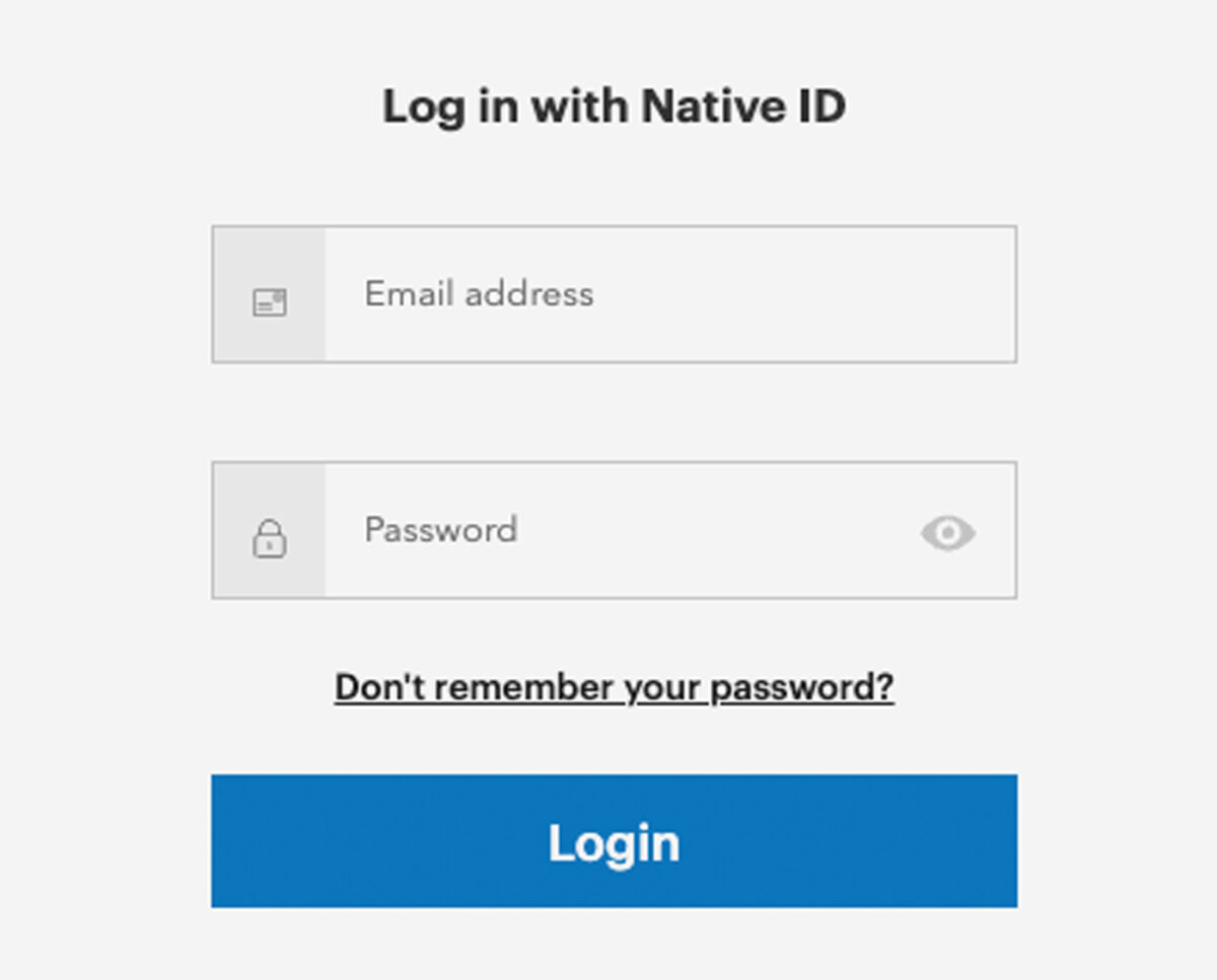 Logging in to Native Access