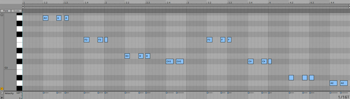 The saw synth’s pattern for the breakdown