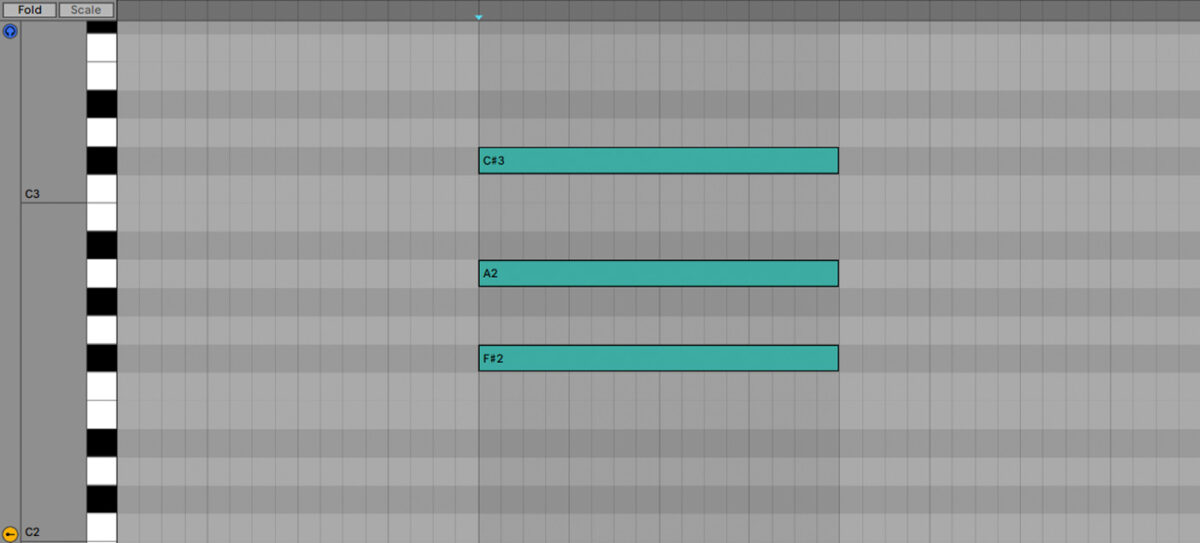 Selecting pad notes in the Ableton piano roll