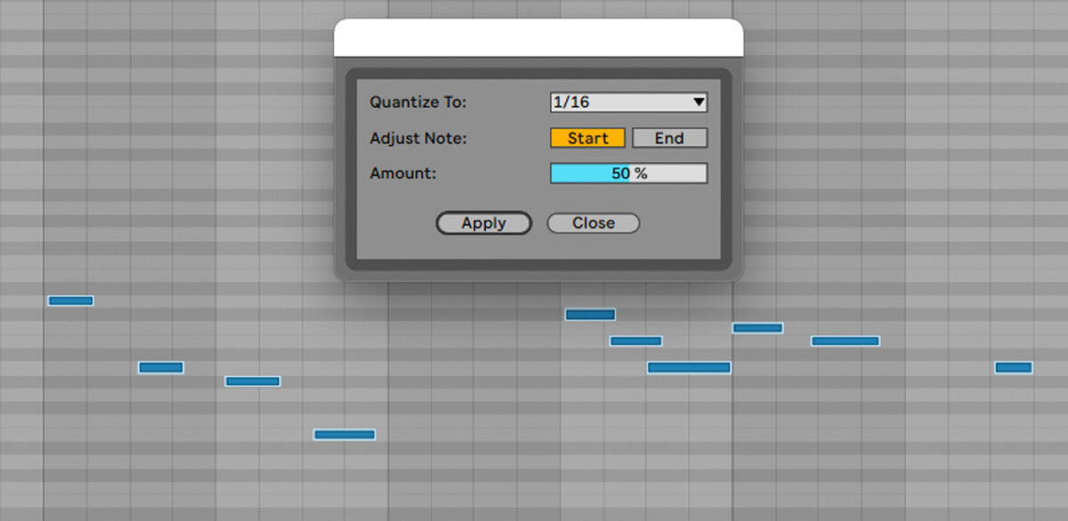 humanizing using DAW quantize in Ableton Live