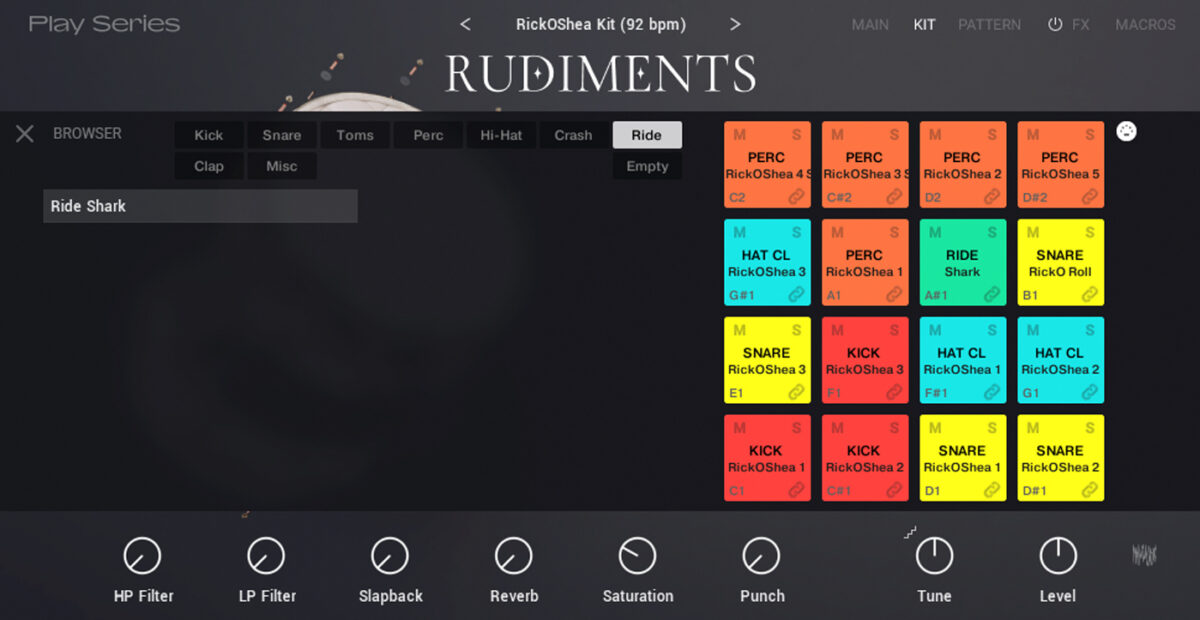 Swapping a drum sound in Rudiments