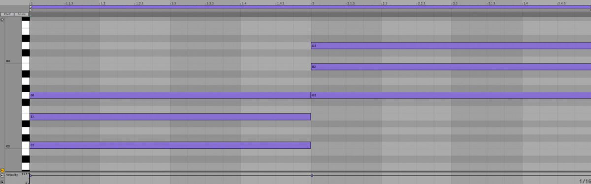 Moving from chord I to chord V with poor voice leading