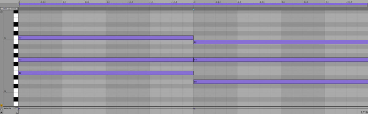 Inverting notes in voices 1 and 3