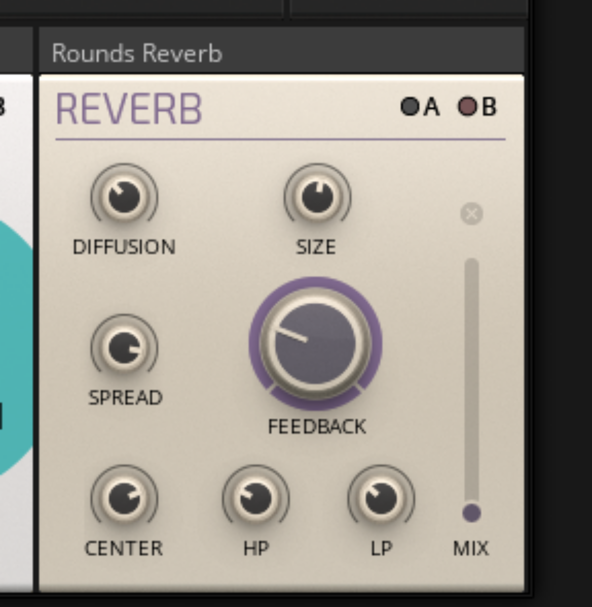 Turning down the built-in reverb