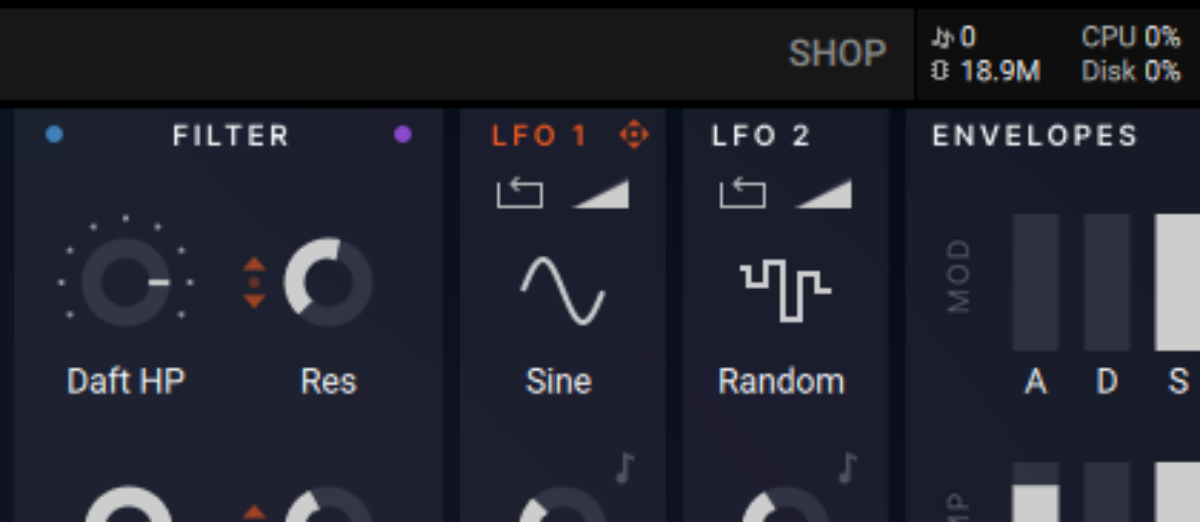 Modulating parameters with LFO