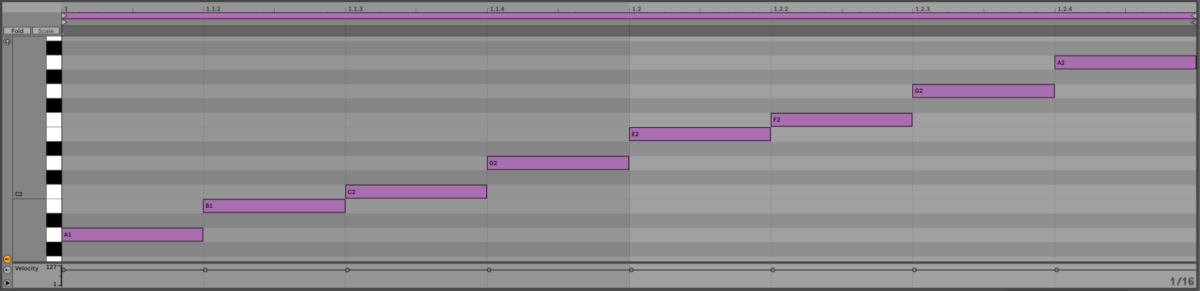 An A minor scale