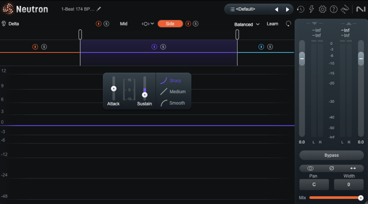 Bringing down the Side channel’s mid band Sustain