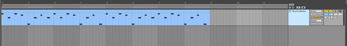 Looping the clip out for eight bars