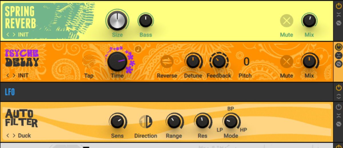 Psyche Delay is a wonky delay that, when used lightly, adds extra depth through movement