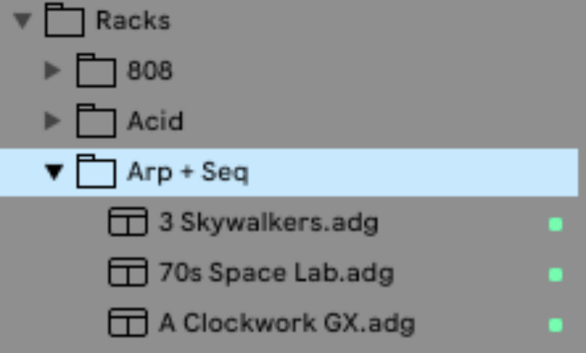 An example of user-created categories in Ableton Live’s User Library