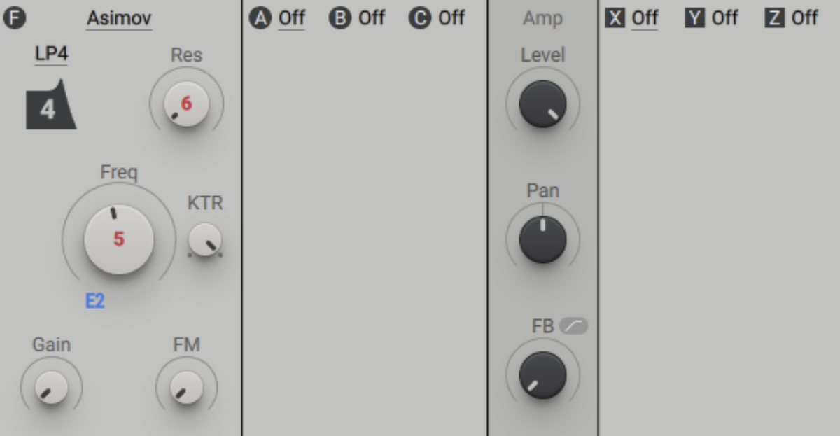 Assigning Envelope 2 to filter frequency