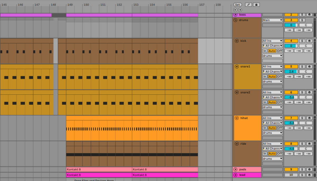 A drum bus in Ableton Live