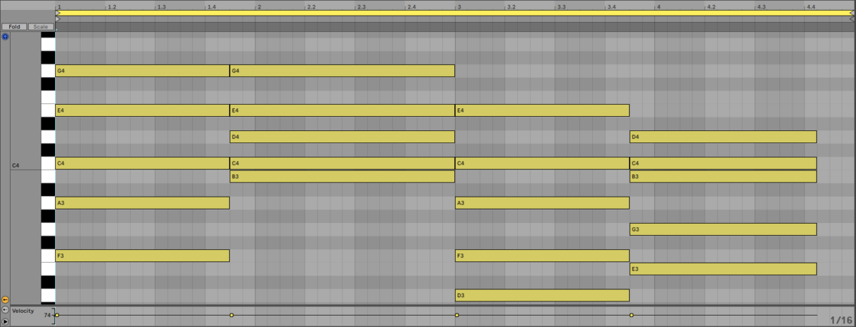 The chord progression