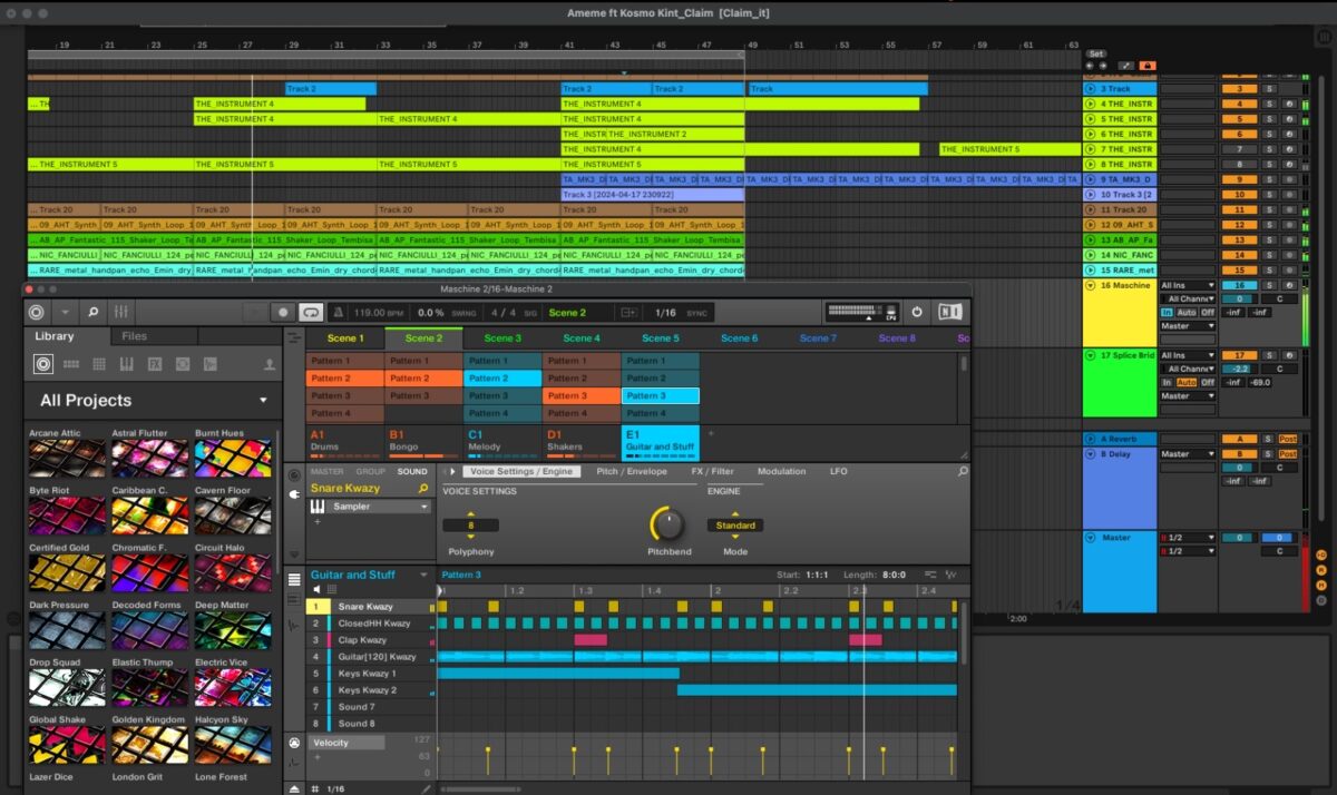 Polyrhythmic Afro-house groove in Maschine