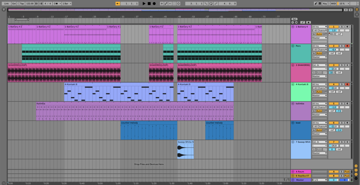 This is a very simple arrangement of this track that features all the elements we’ve made so far