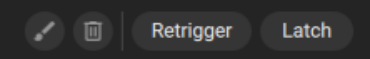 The Retrigger and Latch buttons