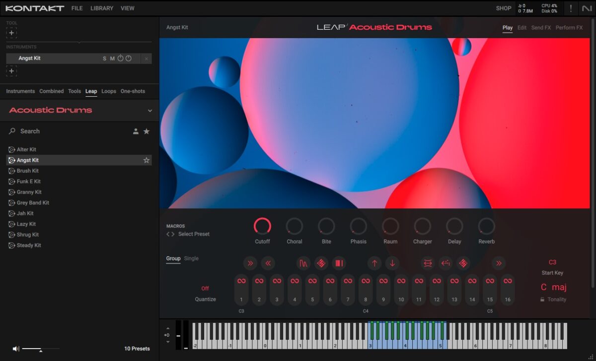 Leap features ready-to-go sounds that are intuitive to use. It’s a great way to start any track