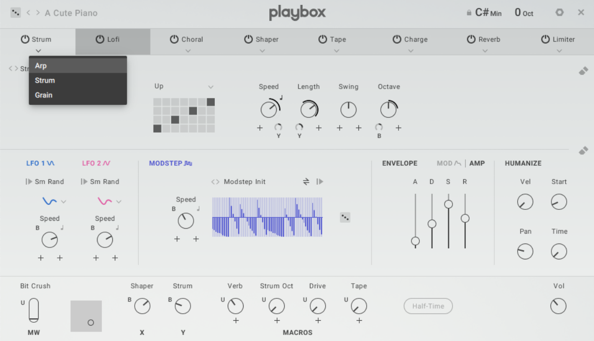 Changing the Motion Effect mode to Arp