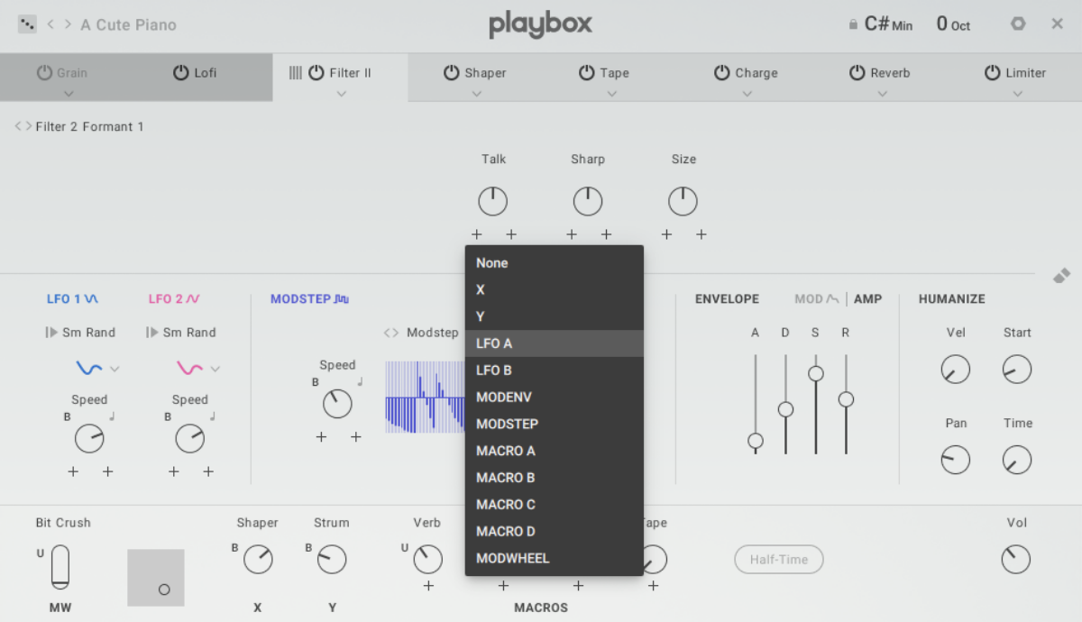 Setting a modulation source