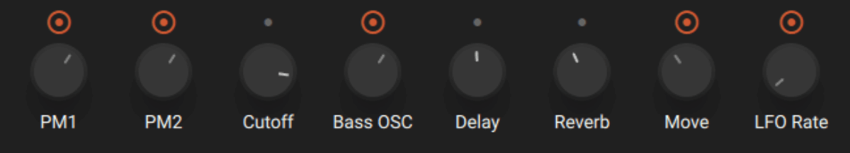 Select which parameters you want to change with the Morpher’s controls