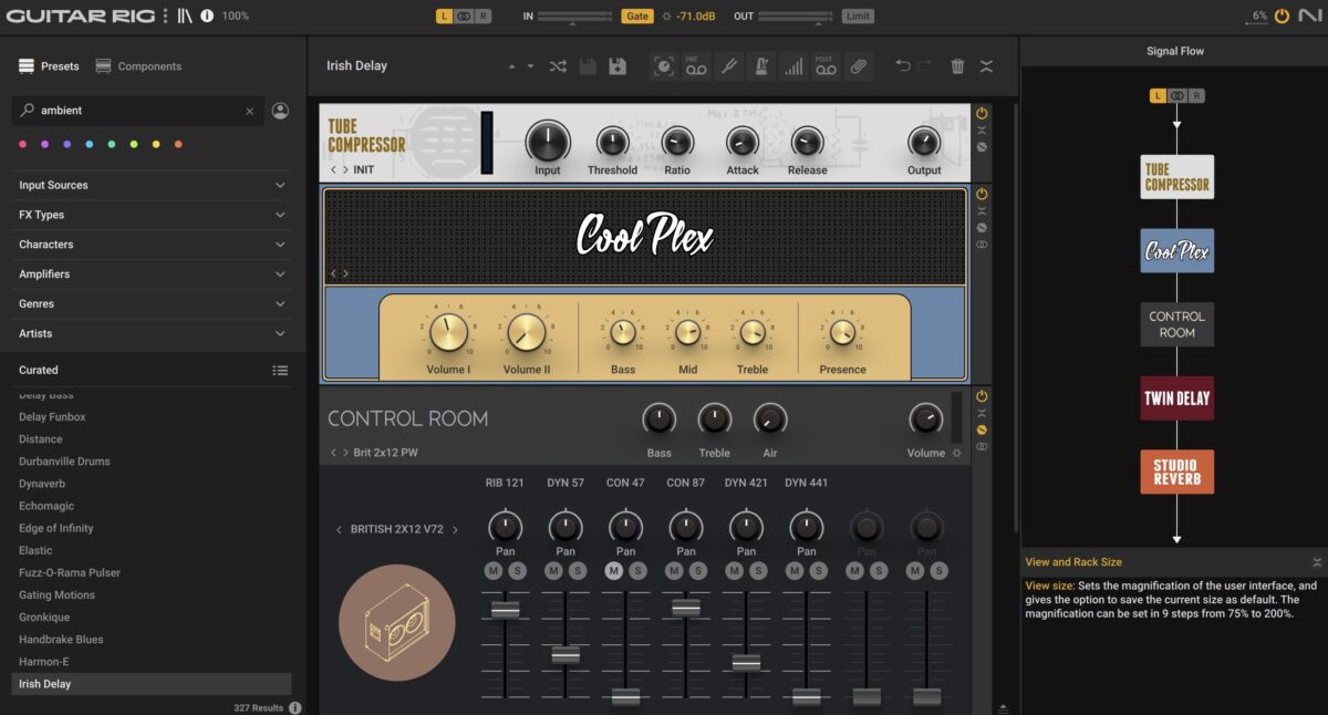 Irish Delay preset in Guitar Rig
